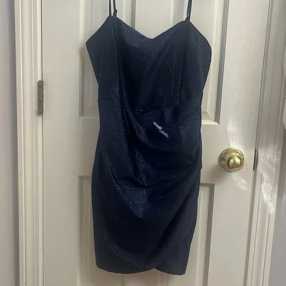 blue dress for baby girl Two Piece Navy Blue Lace Homecoming Dresses Chic Lace Summer Dress –  SheerGirl main image 0